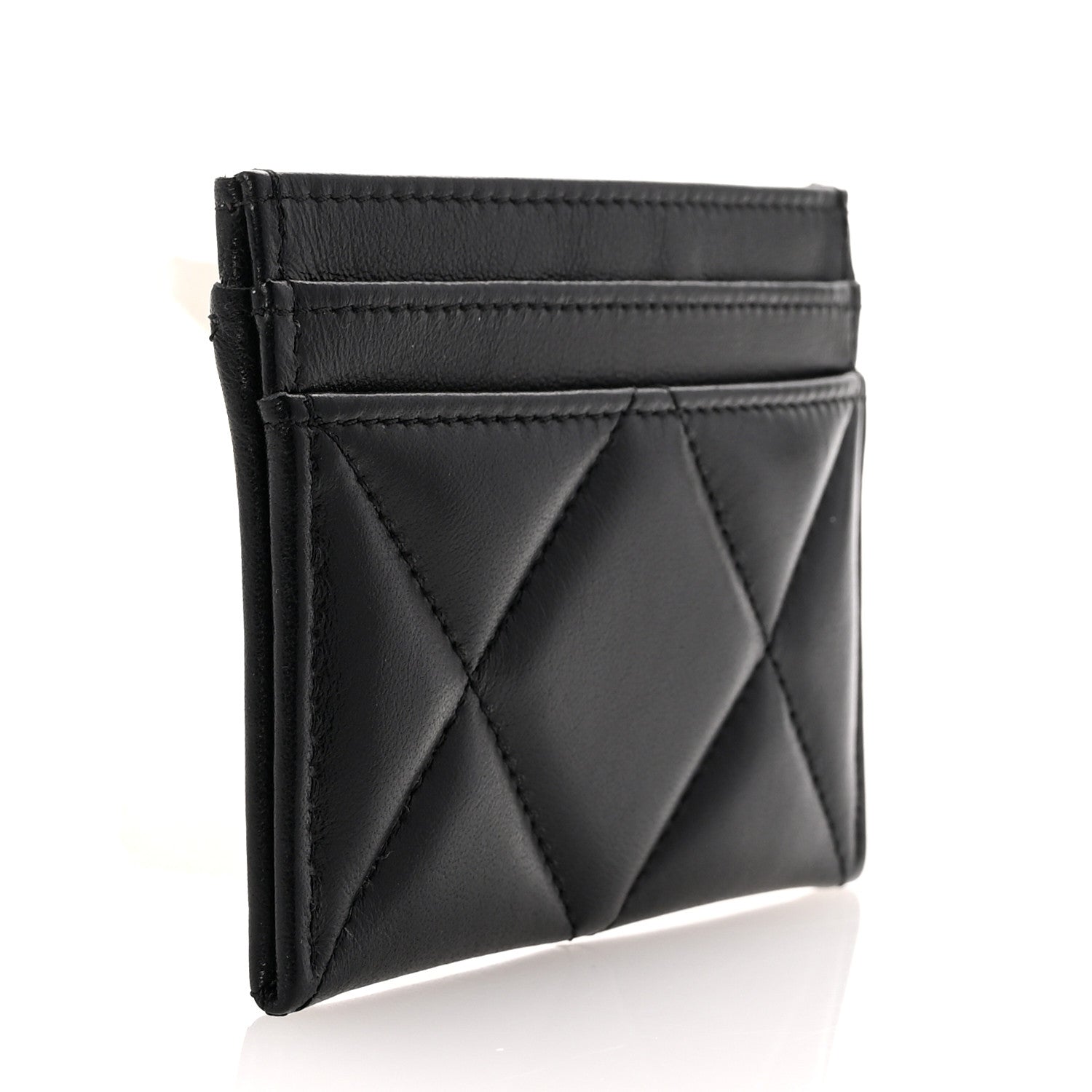 Chanel Lambskin Quilted Chanel 19 Card Holder Black 3 of 9