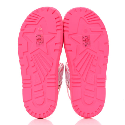 Christian Dior Technical Knit Jute Dioract 10mm Sandals 38 White Fuchsia 5 of 10