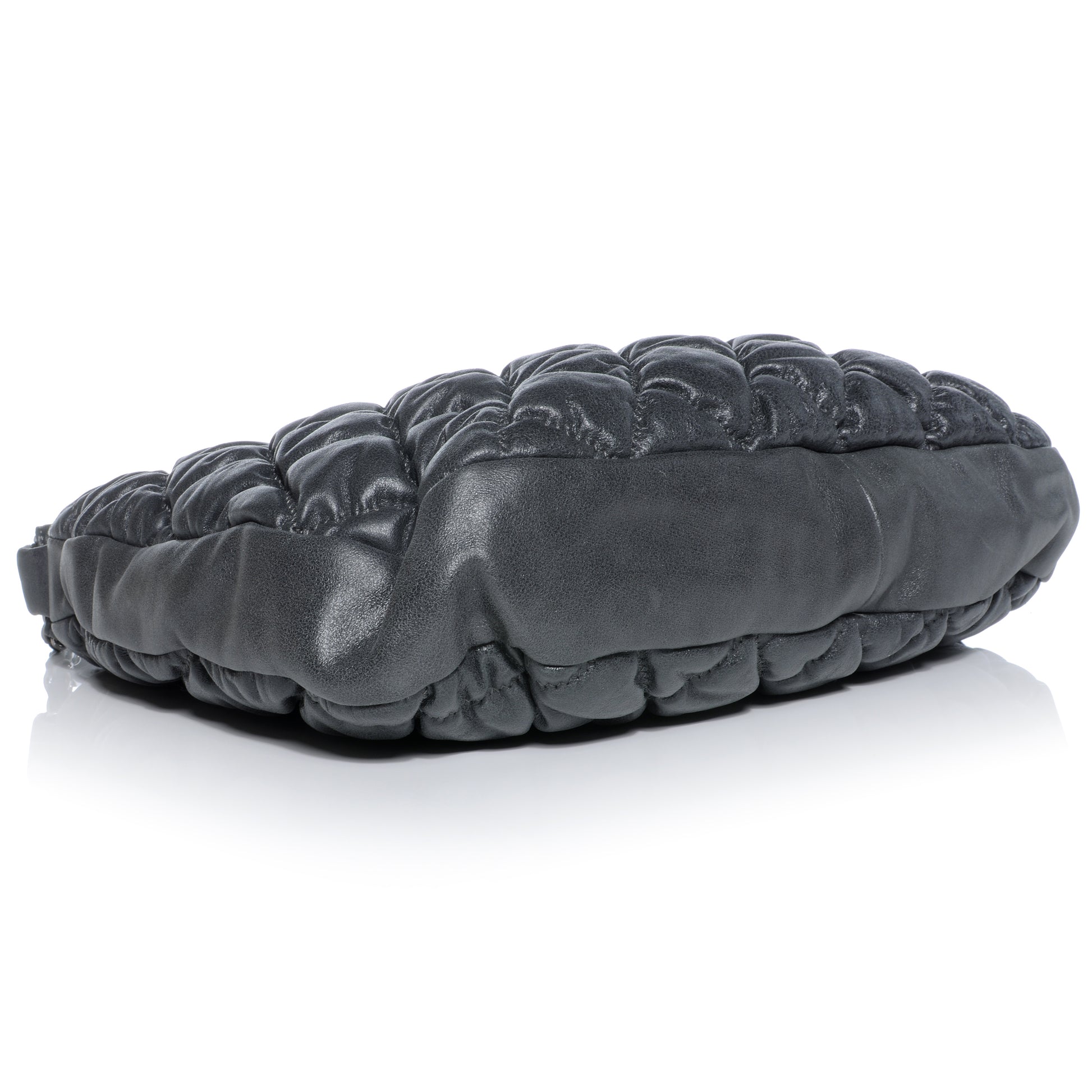 Chanel Leather Bubble Quilt Hobo Grey 4 of 8