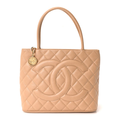Chanel Caviar Quilted Medallion Tote Beige 1 of 10