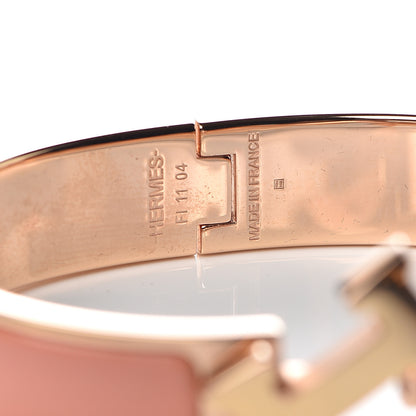 Hermes Enamel Narrow Clic Clac H Bracelet PM Peach Melba 4 of 5