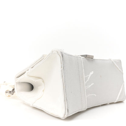 Balenciaga Denim Patchwork Small Hourglass Top Handle Bag Optic White 9 of 10