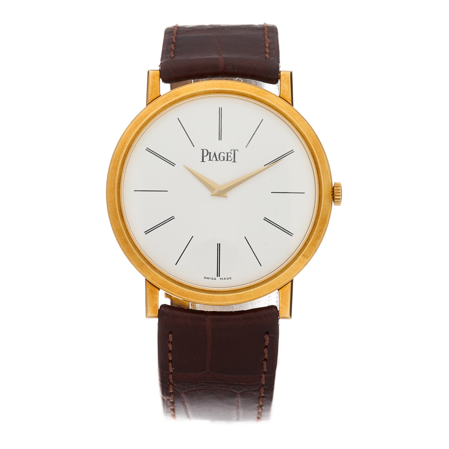 Piaget 18K Yellow Gold Alligator 38mm Altiplano Manual Winding Watch 1 of 4