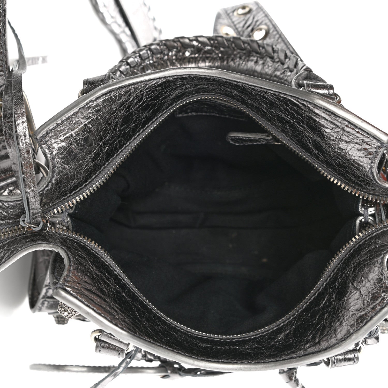 Balenciaga Agneau Arena Crystal Neo Cagole Handbag XS Silver 5 of 10