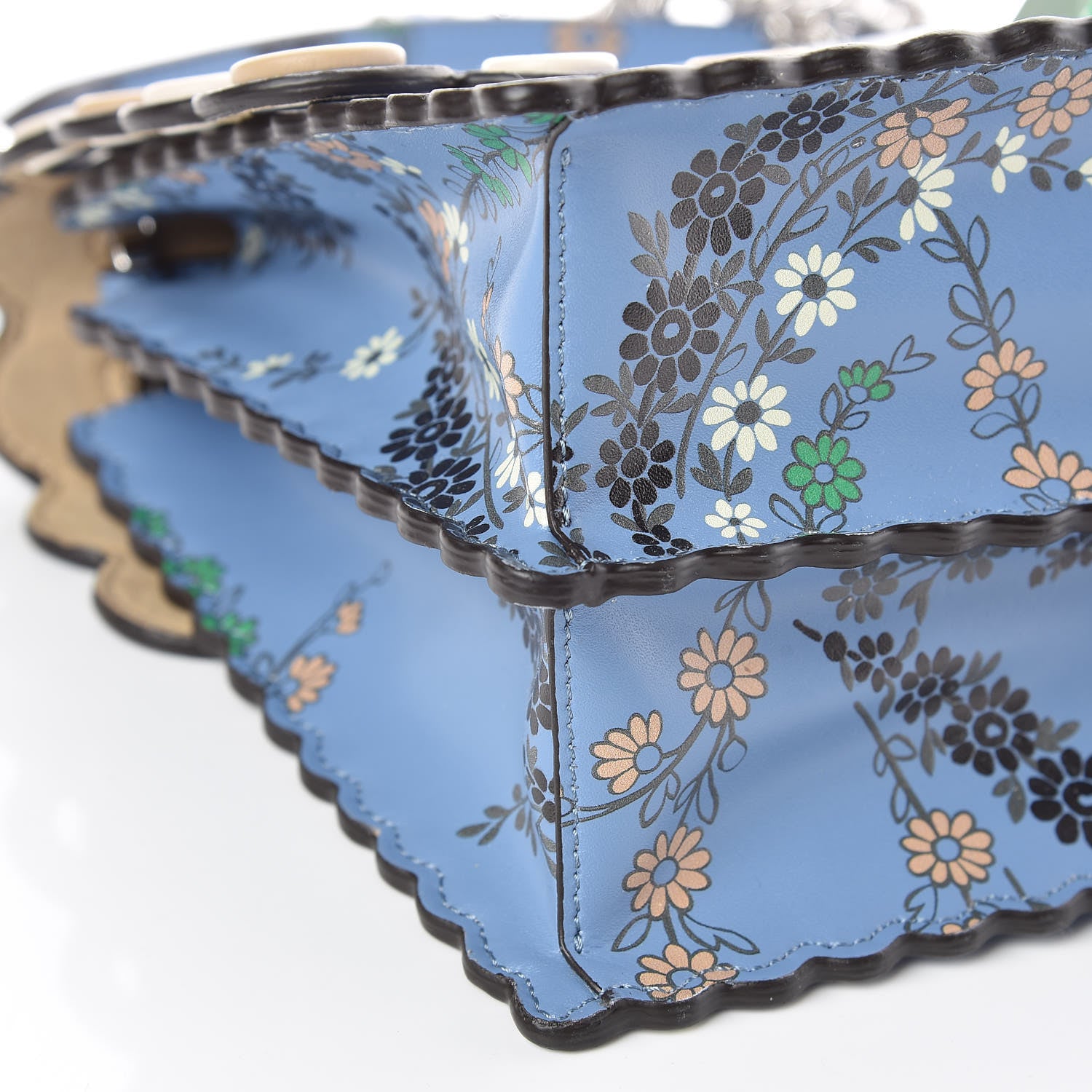 Fendi Vitello Liberty Japanese Blossom Scalloped Studded Grommet Kan I Shoulder Bag Nebula Multicolor 6 of 10