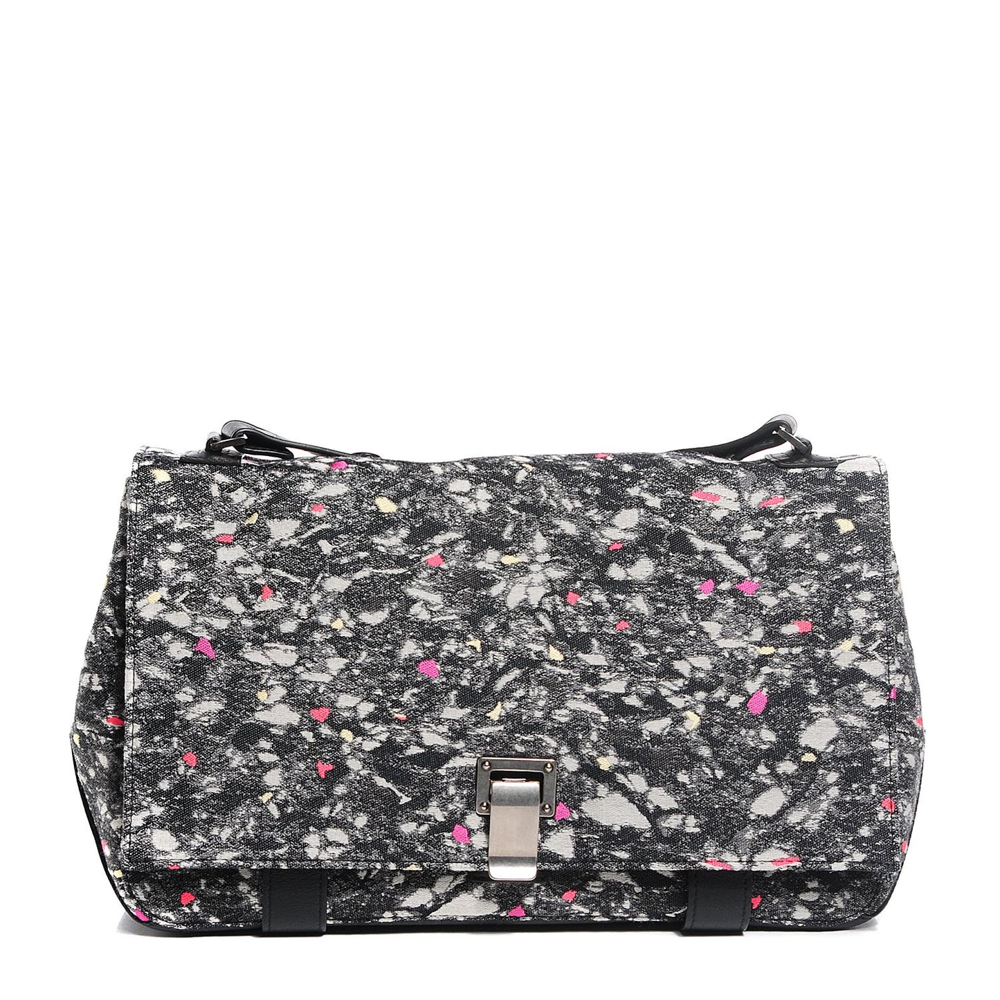 Wool Carpet Pad Large Courier Shoulder Bag Grey Multicolor