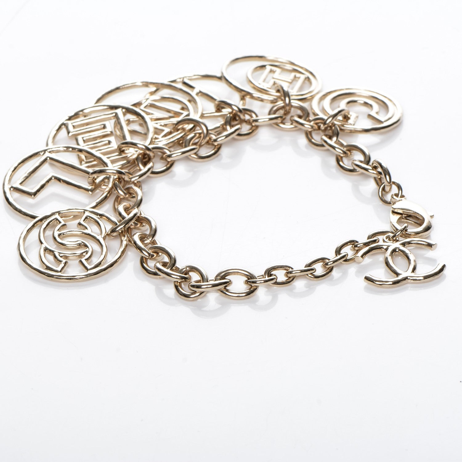 Chanel CC Logo Charms Bracelet Gold 3 of 5
