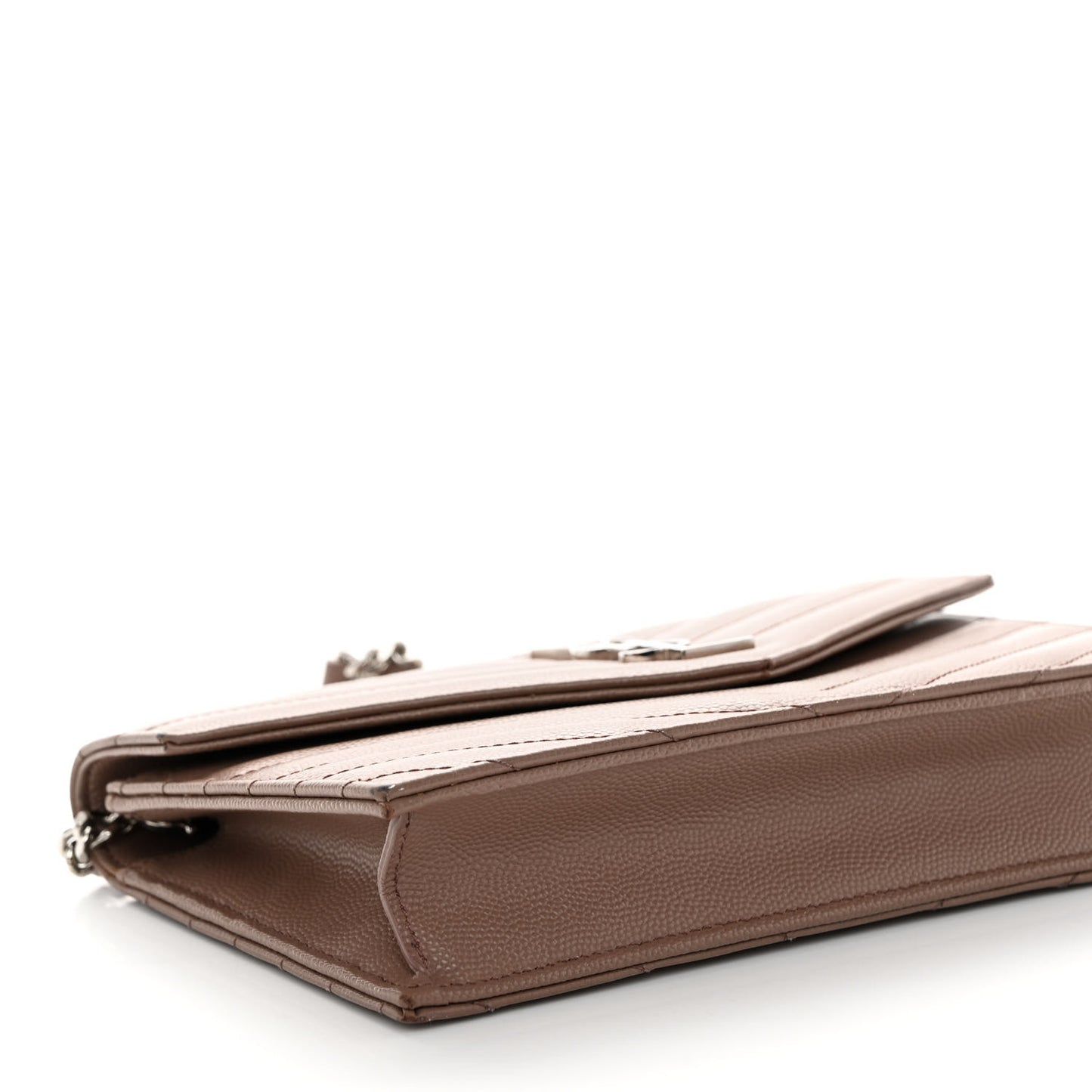 Grain De Poudre Matelasse Chevron Monogram Envelope Chain Wallet Fard