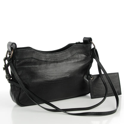Balenciaga Agneau Lizard Embossed Classic Hardware Hip Black 3 of 8