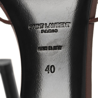 Saint Laurent Lambskin Babylone 90 Ankle Wrap Sandals 40 Cigare 7 of 8