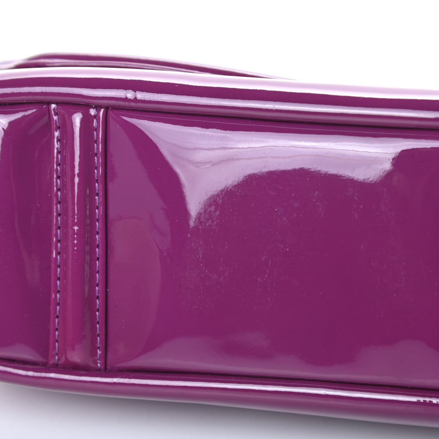 Patent Calfskin Mademoiselle Lock Bijoux Chain Flap Violet