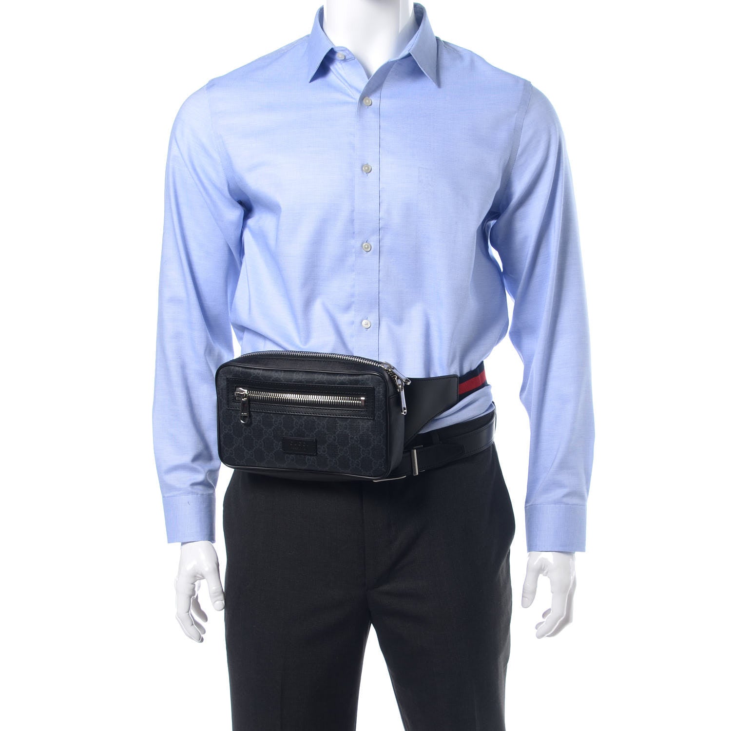 Gucci Soft GG Supreme Monogram Web Belt Bag Black Grey 2 of 8