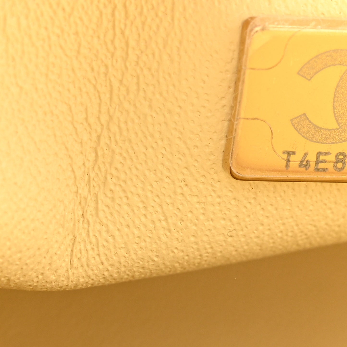 Lambskin Quilted Mini Top Handle Rectangular Flap Yellow