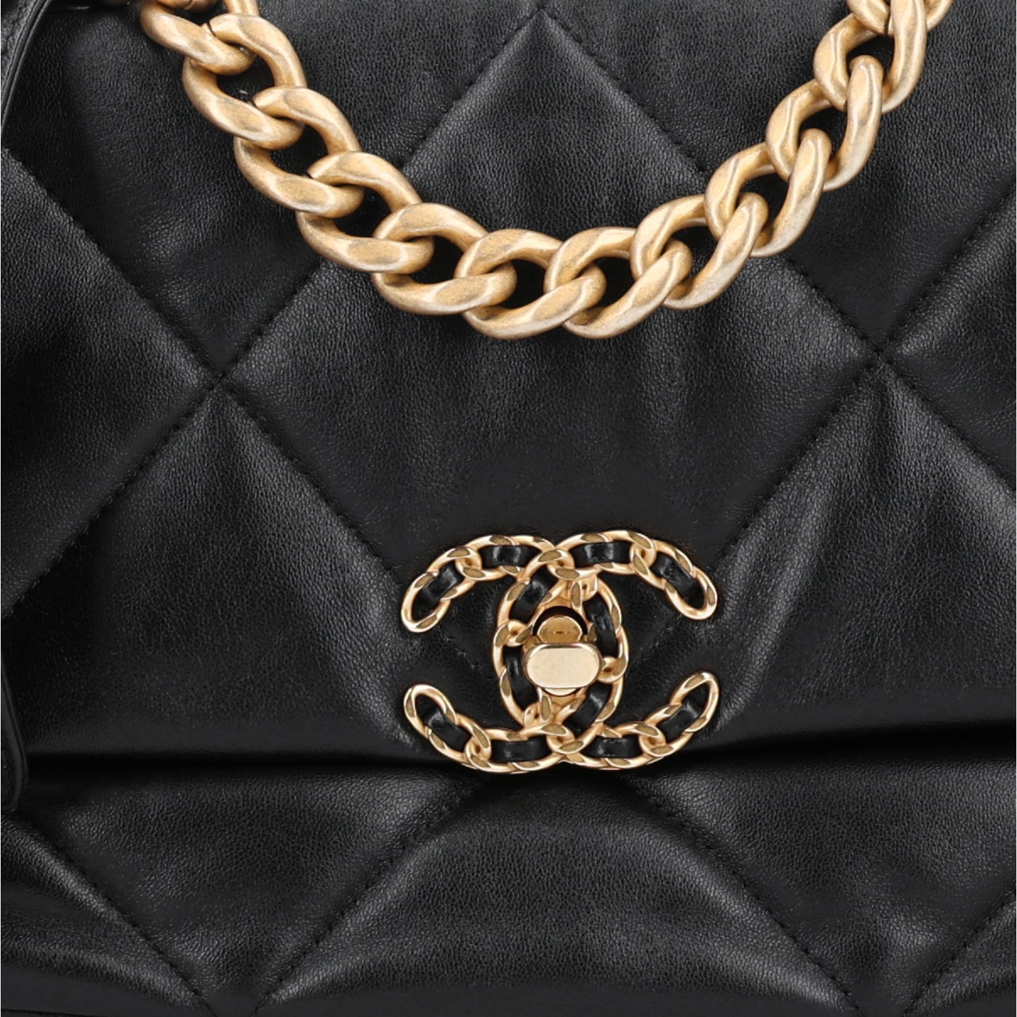 Lambskin Quilted Medium Chanel 19 Flap Black