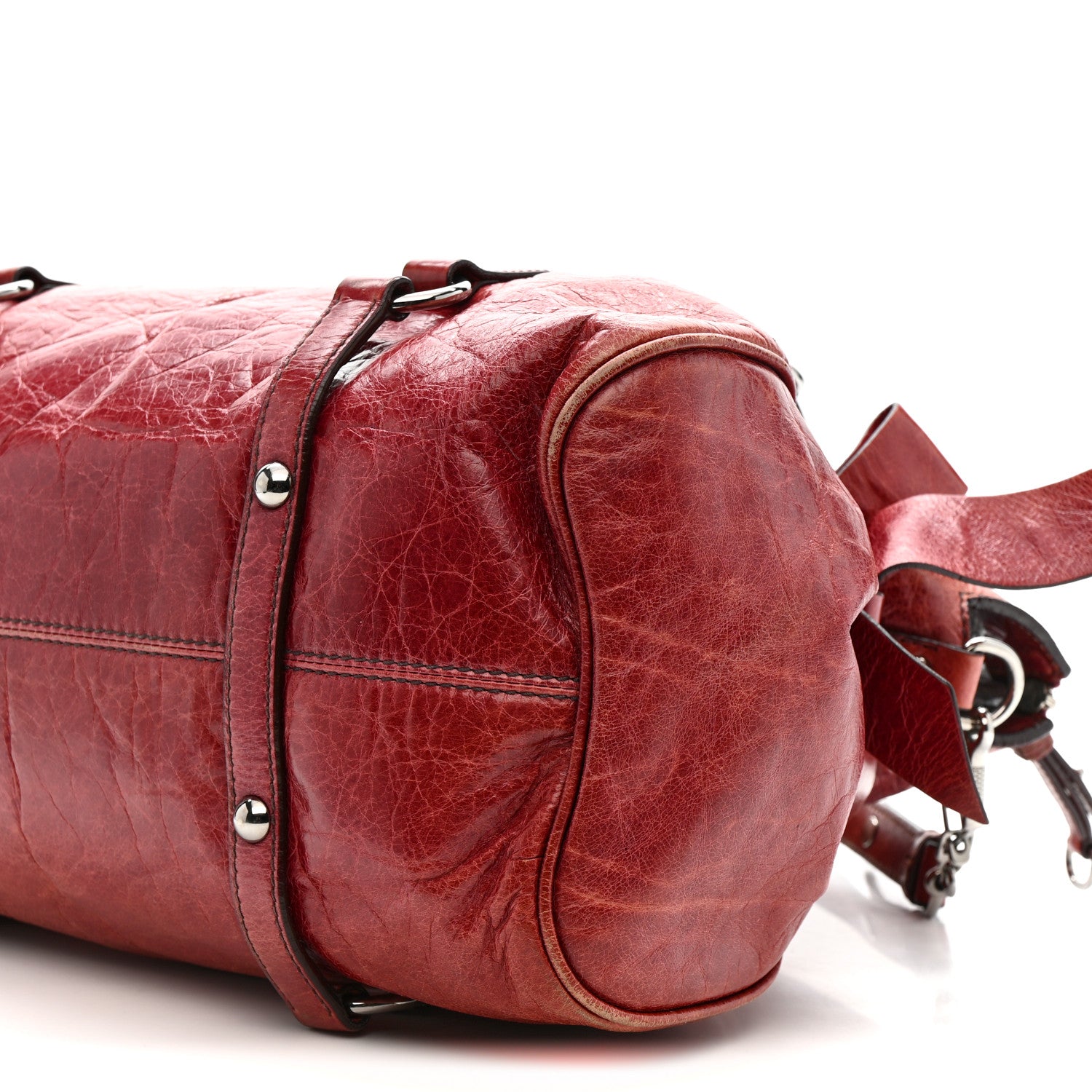 Miu Miu Vitello Lux Medium Bow Bag Amarena 11 of 14