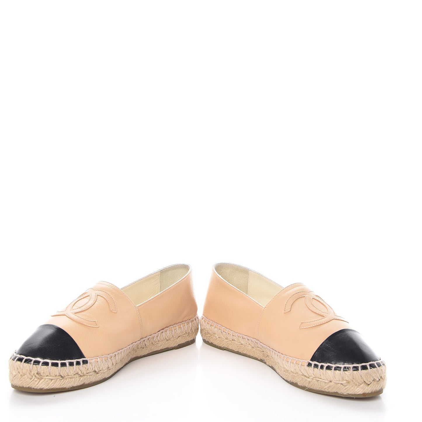 Lambskin CC Espadrilles 36 Beige Black
