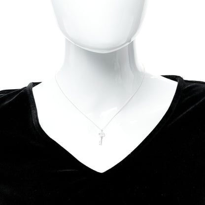 Tiffany Sterling Silver Mini Oval Key Pendant Necklace 3 of 6