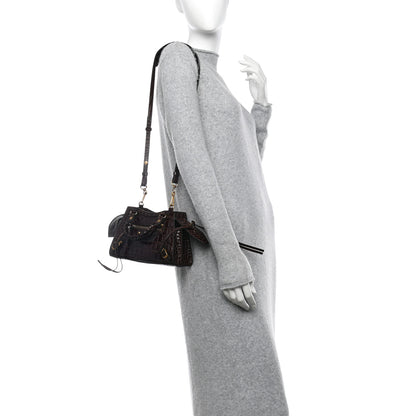 Balenciaga Semi Shiny Calfskin Crocodile Embossed Neo Classic Gold Hardware Mini City Dark Brown 2 of 9