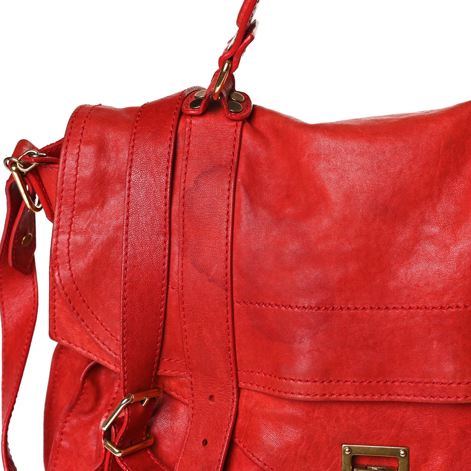 Proenza Schouler Lambskin PS1 Extra Large Satchel Lipstick Red 12 of 41