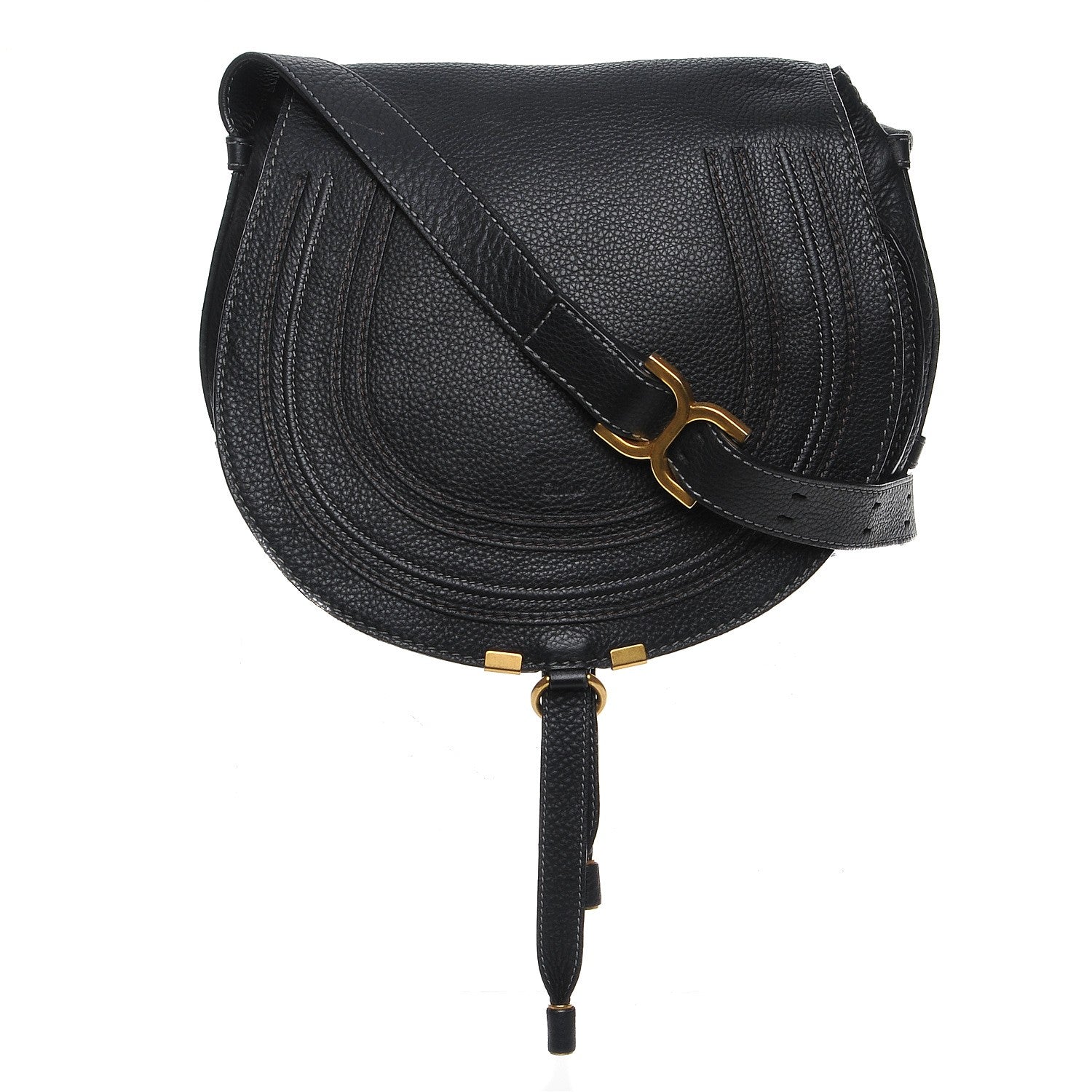 Chloe Calfskin Medium Marcie Round Crossbody Bag Black 1 of 8