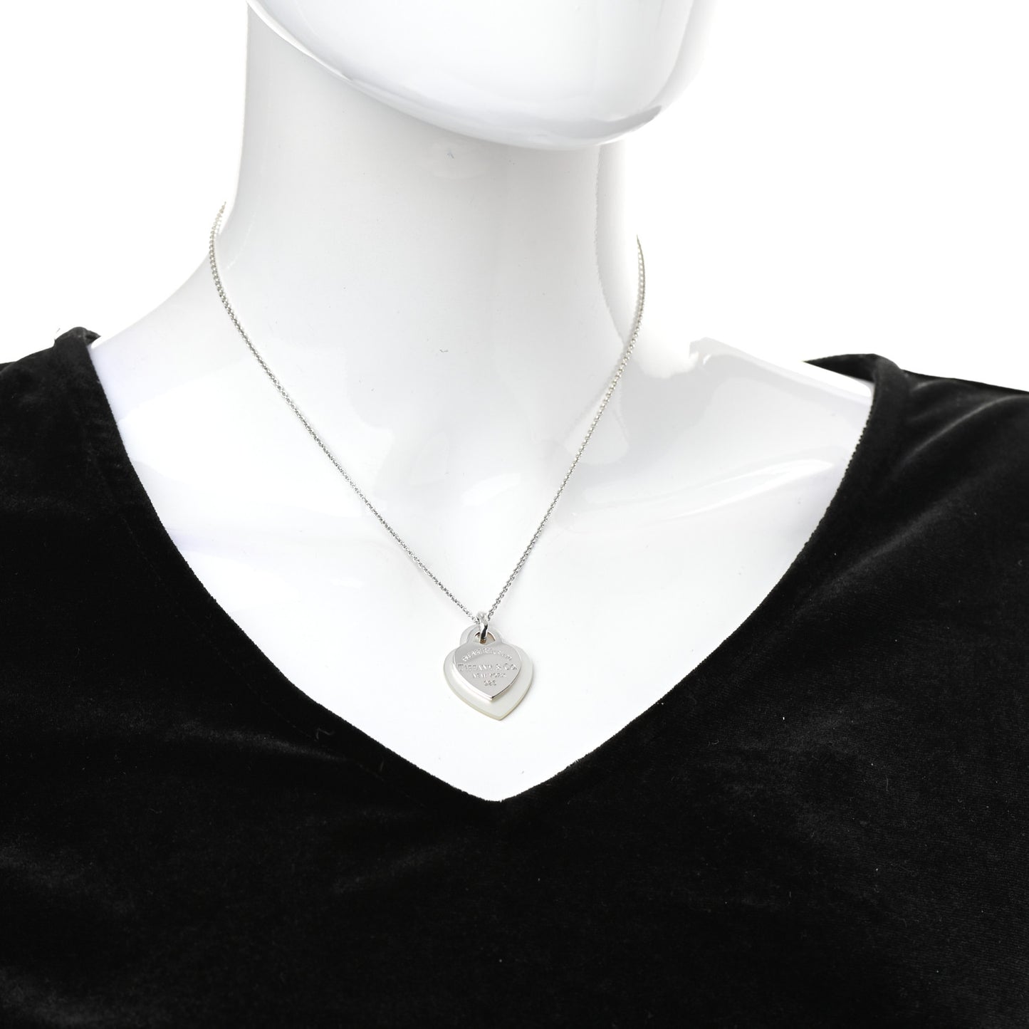 Sterling Silver Mother of Pearl Return to Tiffany Pendant Necklace