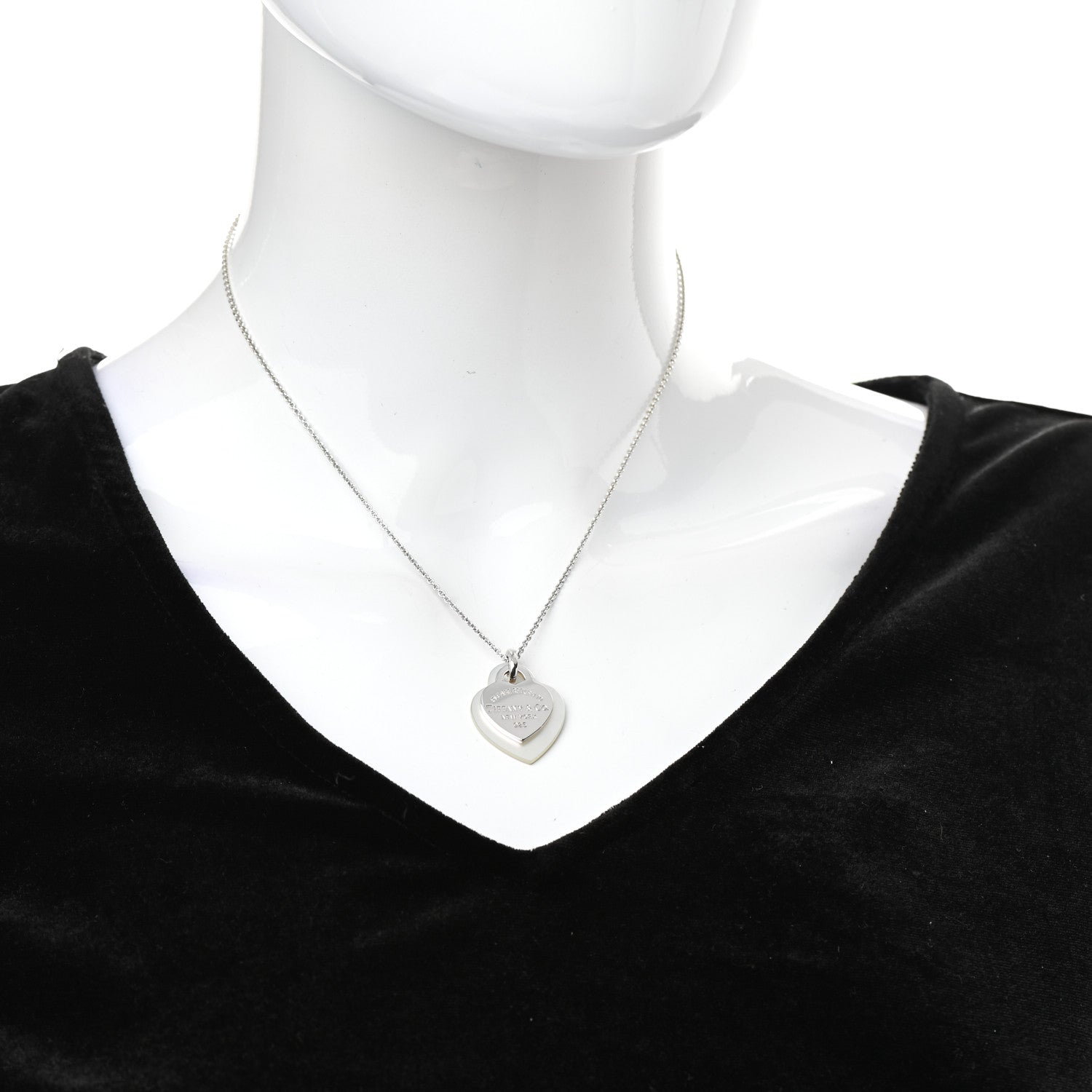 Tiffany Sterling Silver Mother of Pearl Return to Tiffany Pendant Necklace 2 of 7
