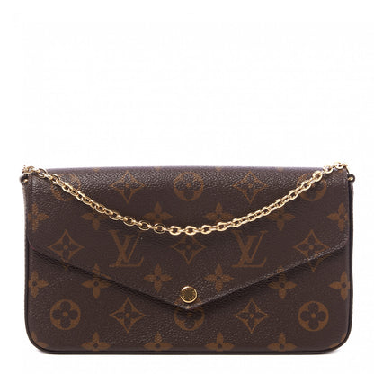 Louis Vuitton Monogram Pochette Felicie Chain Wallet Fuchsia 1 of 9