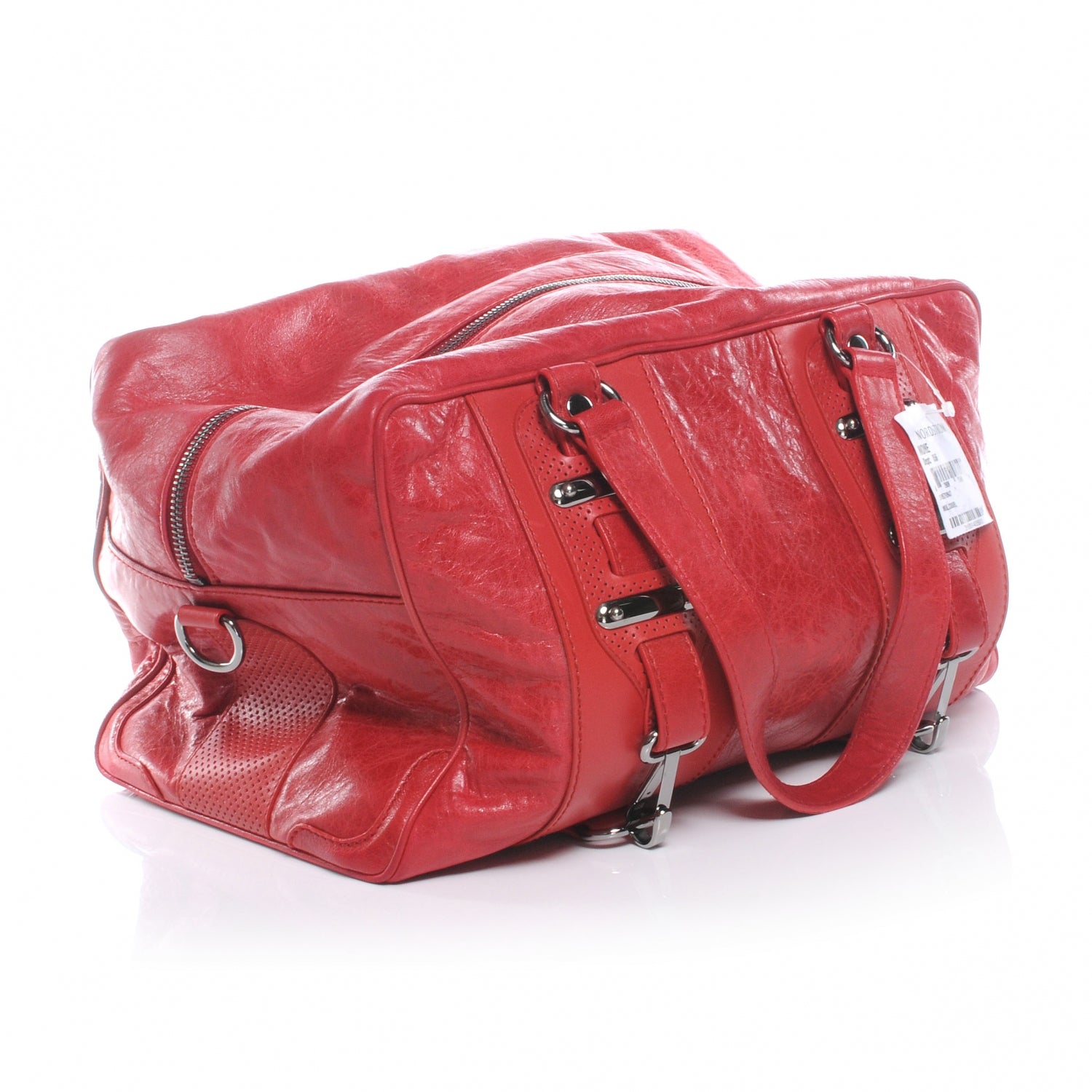 Balenciaga Chevre Perforated Hook Tote Red 3 of 8