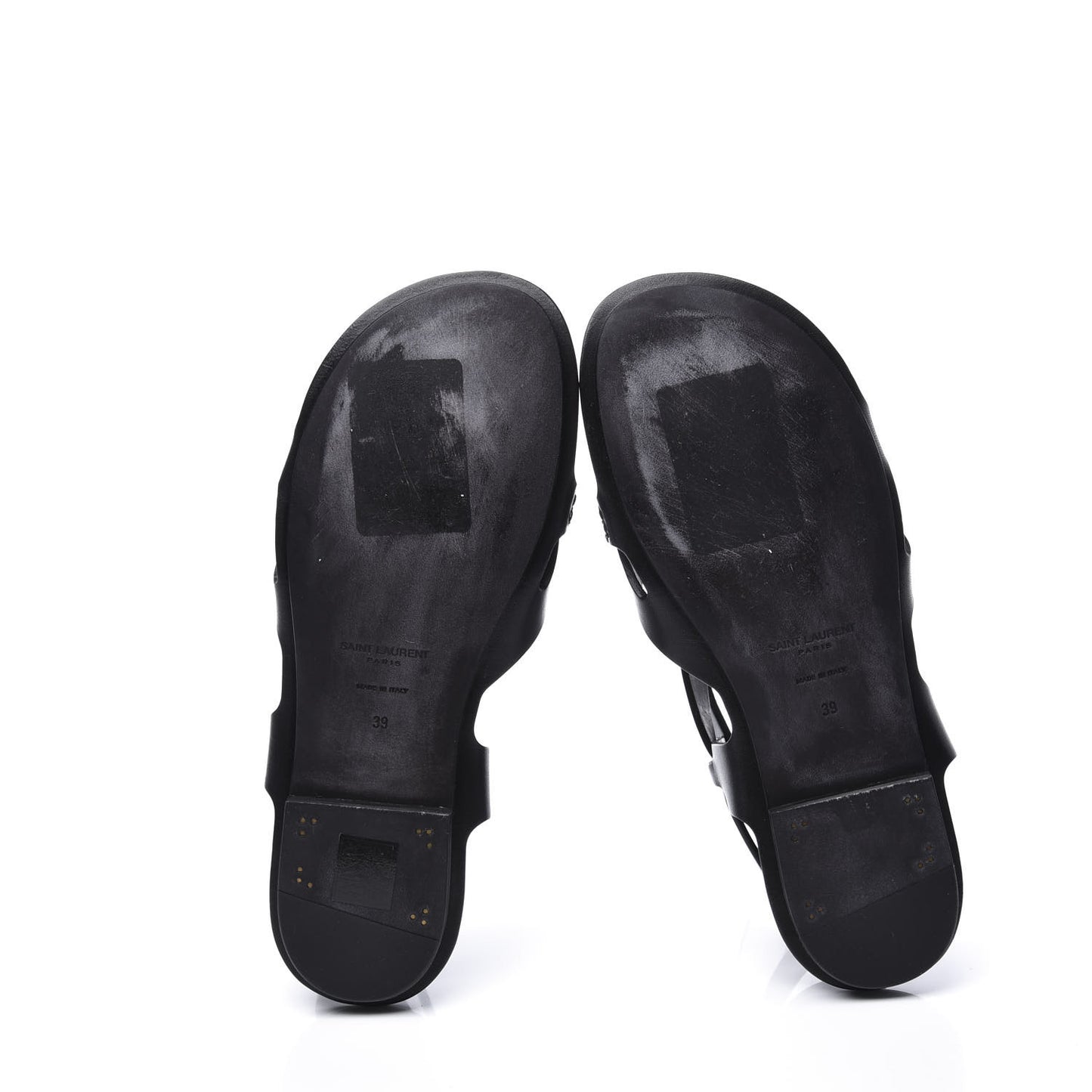 Calfskin Culver Flat Sandals 39 Black