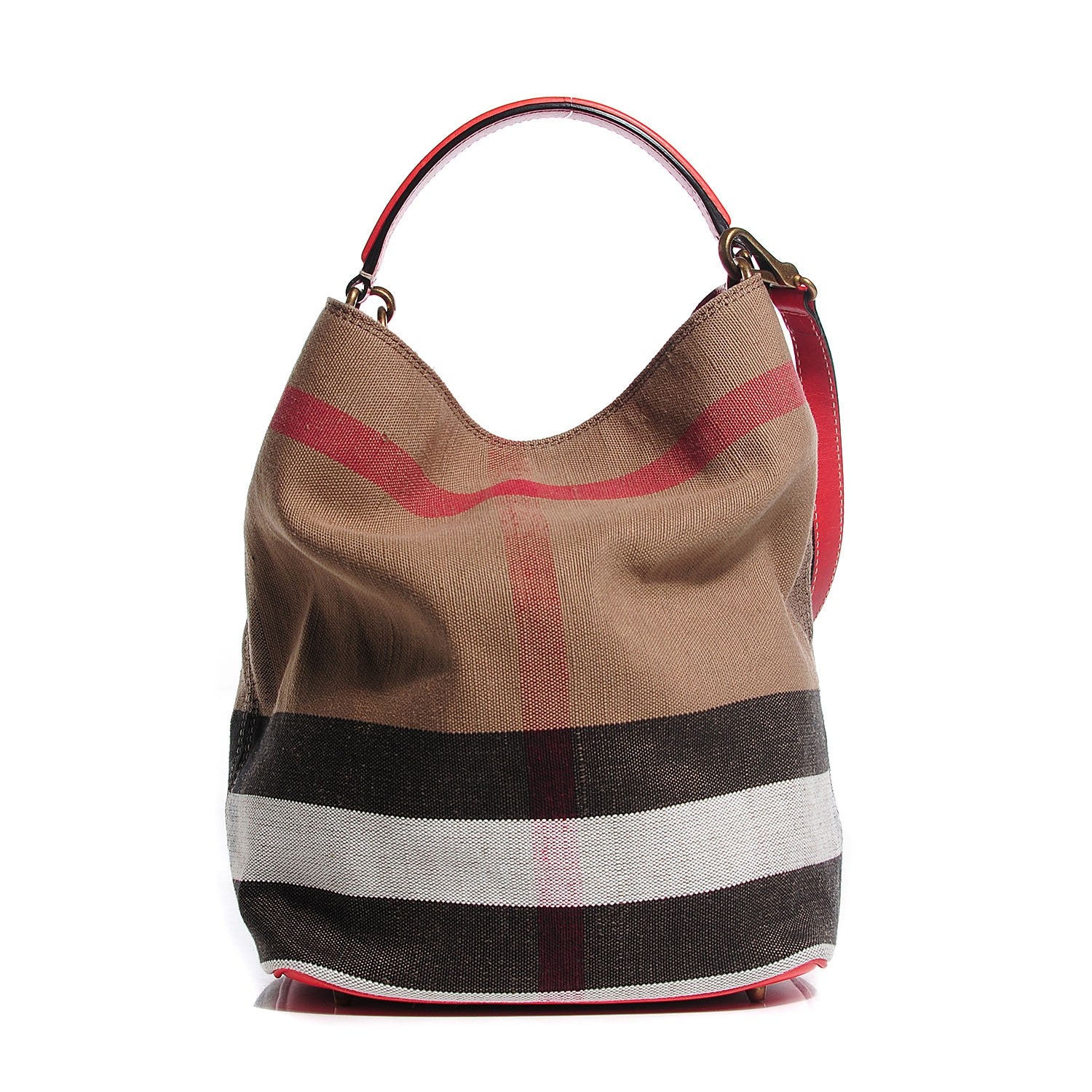 Burberry Canvas Mega Check Medium Susanna Hobo Red 1 of 10