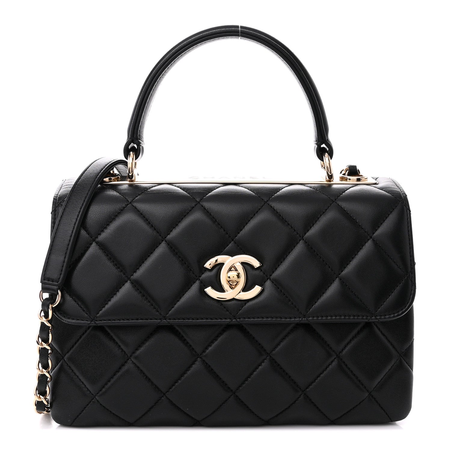 Chanel Lambskin Quilted Small Trendy CC Dual Handle Flap Bag Black 1 of 12
