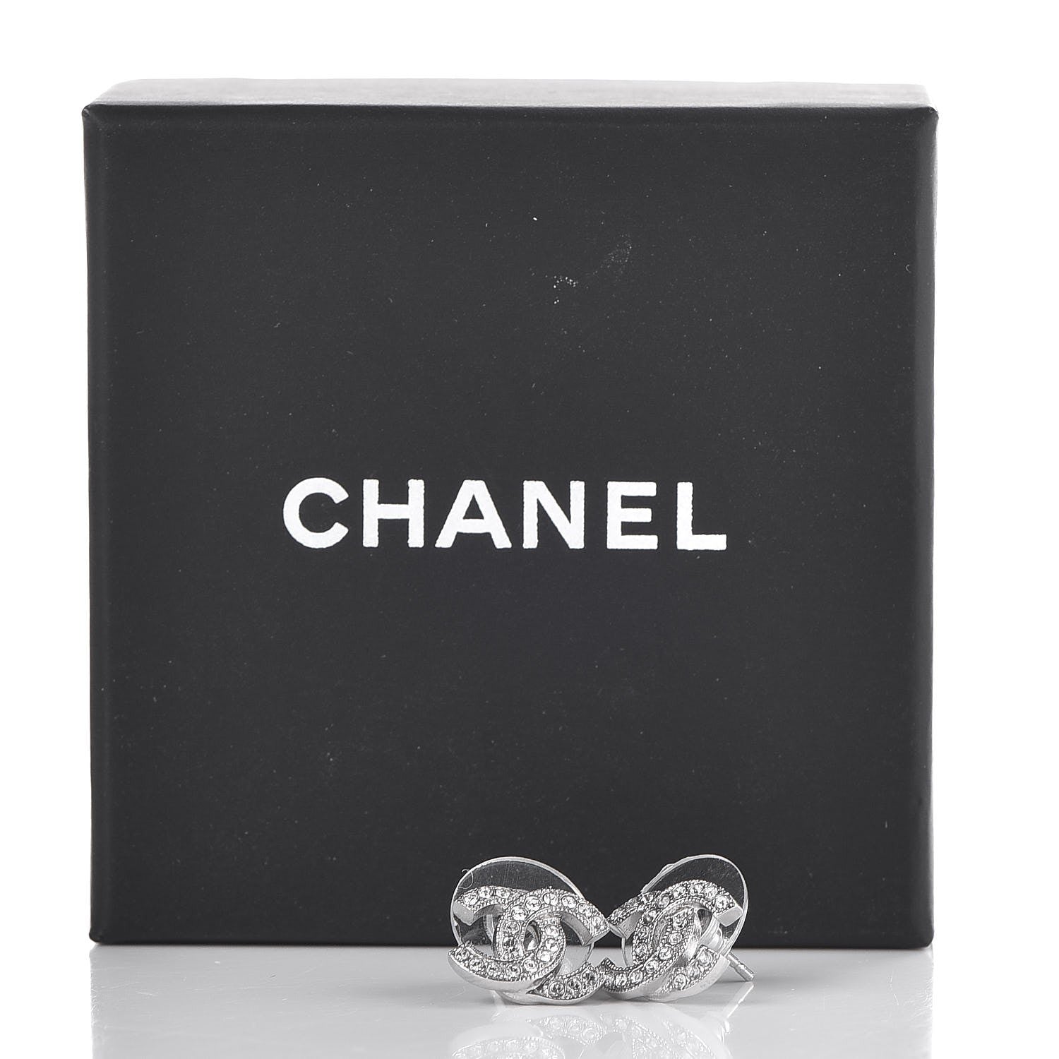 Chanel Crystal CC Earrings Silver 5 of 5