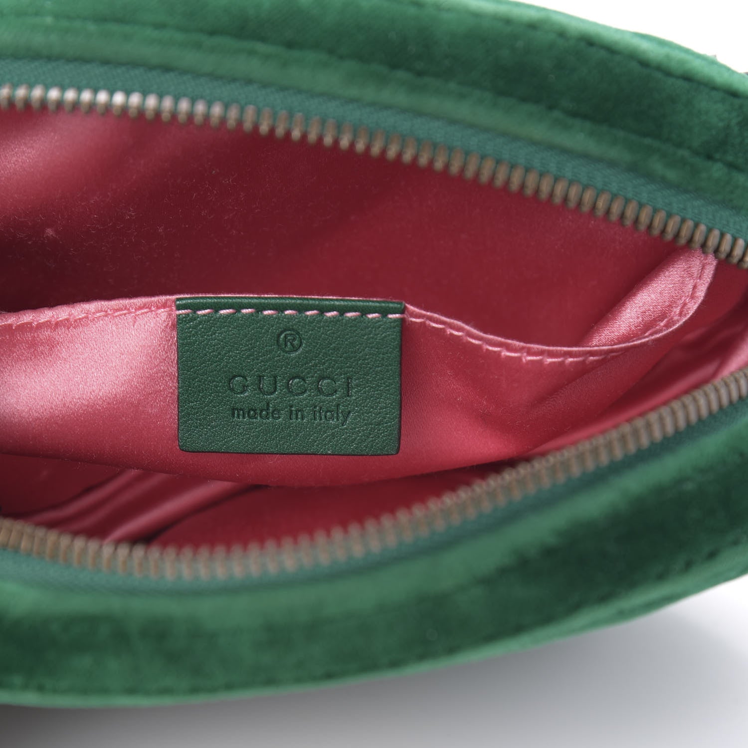 Gucci Velvet Matelasse GG Marmont Belt Bag 95 38 Green 6 of 12