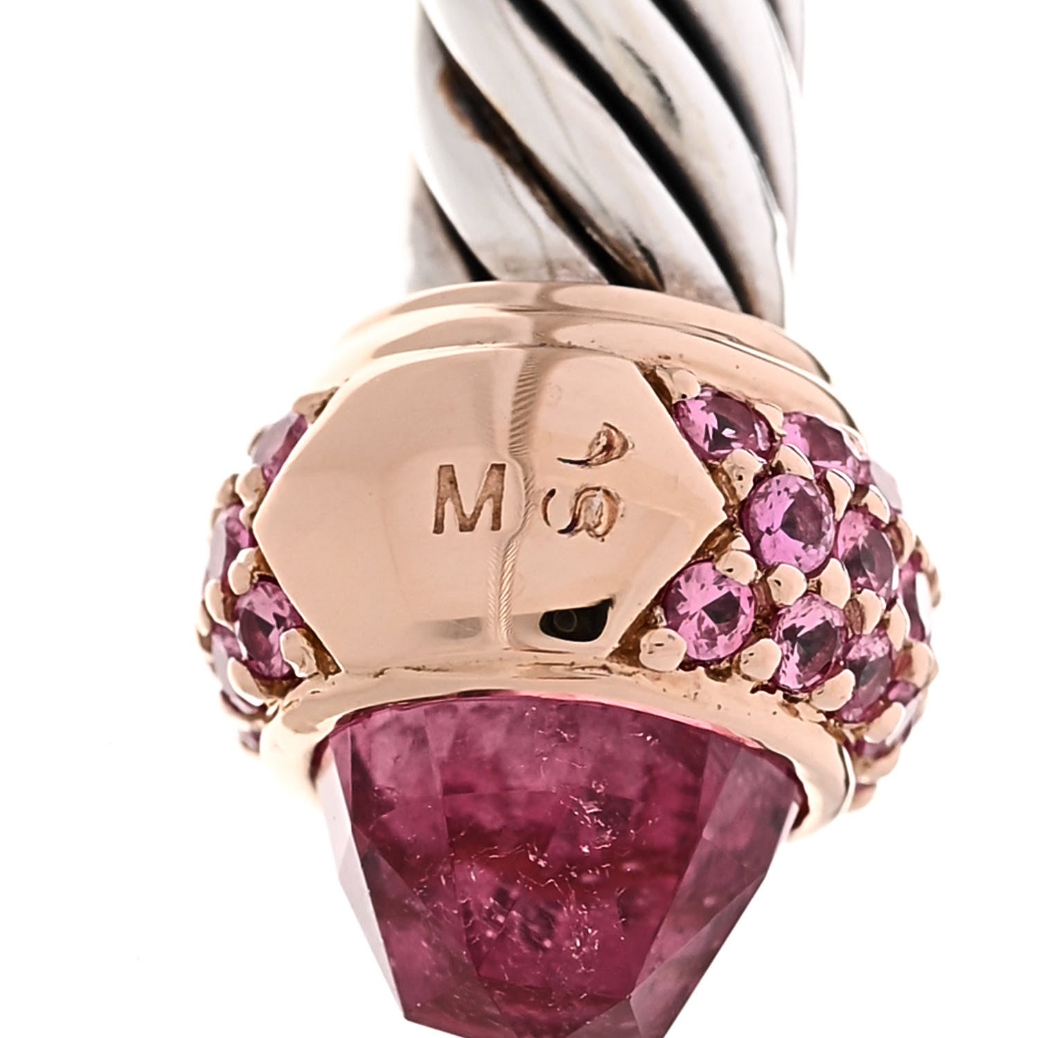 David Yurman DAVID YURMAN Sterling Silver 18K Rose Gold Pink Tourmaline Pink Sapphire 5mm Cable Classics Bracelet 4 of 4