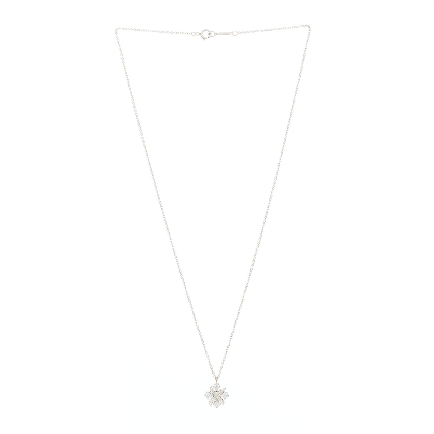 Platinum Diamond Schlumberger Lynn Pendant Necklace