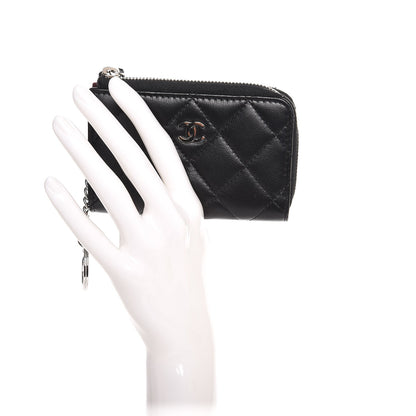 Chanel Lambskin Quilted Key Holder Case Black 2 of 8
