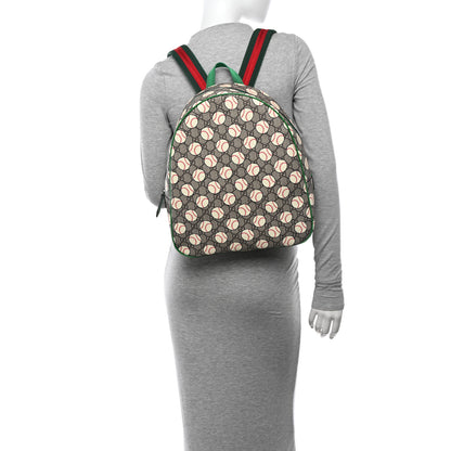Gucci GG Supreme Monogram Baseballs Web Childrens Backpack Green 2 of 10