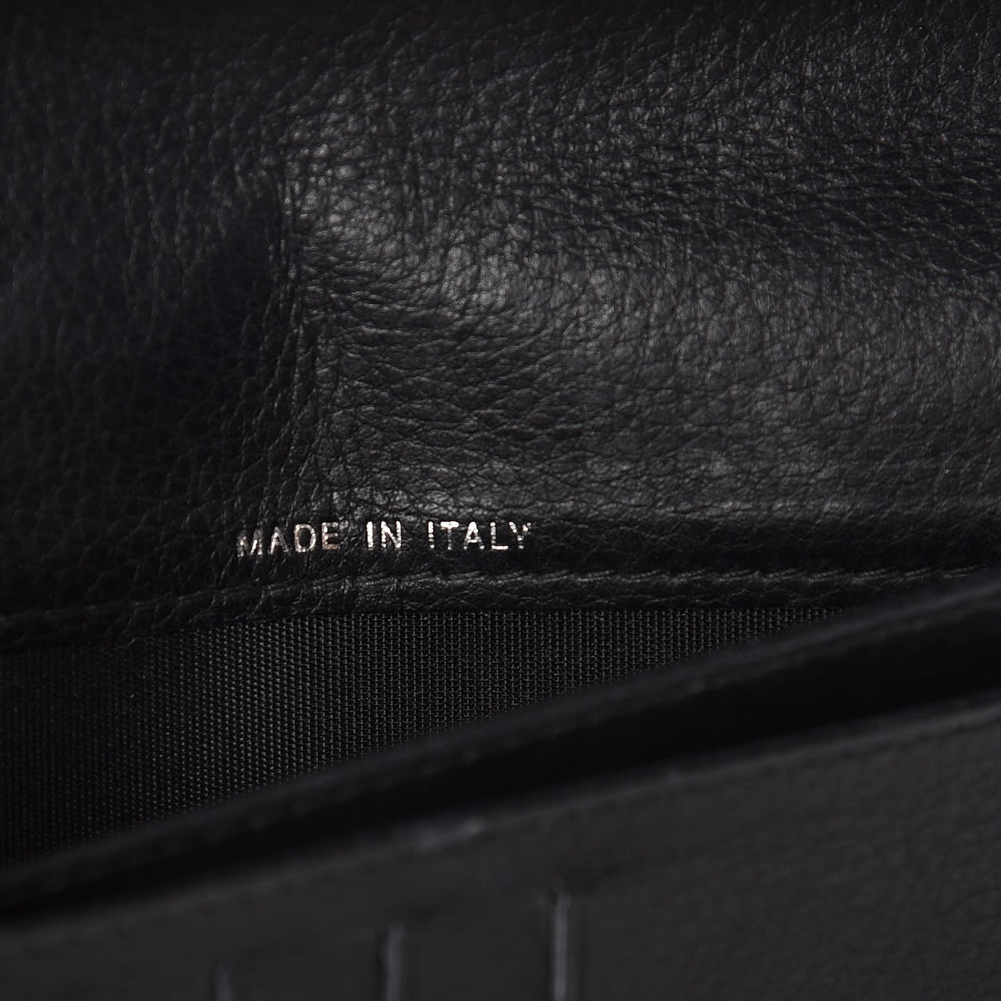 Calfskin Diamond Stitched Yen Wallet Black