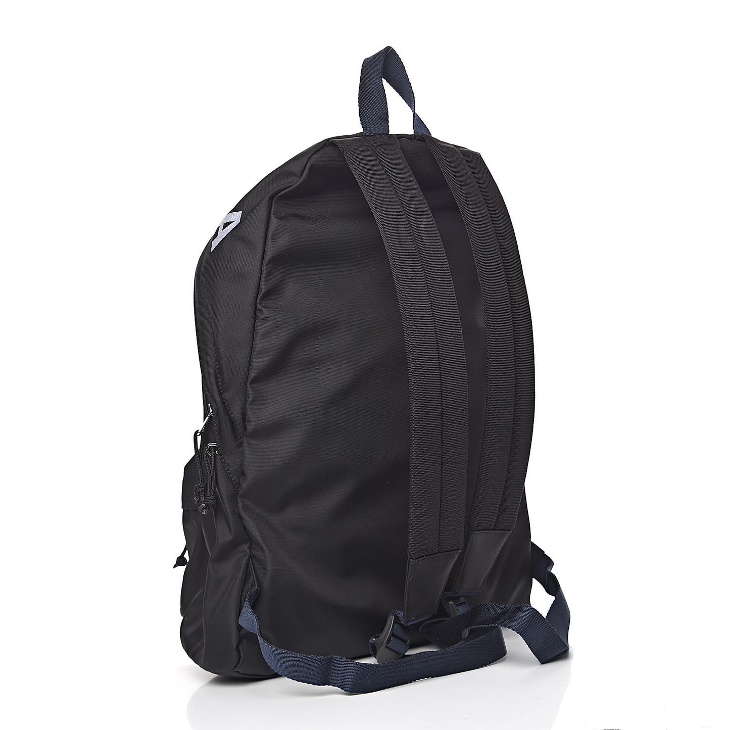 Sport Nylon Logo Embroidered Wheel Backpack Black White