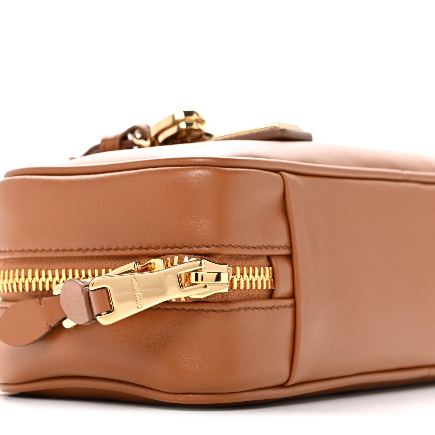 Miu Miu Nappa Small Beau Top Handle Bag Cognac 8 of 10