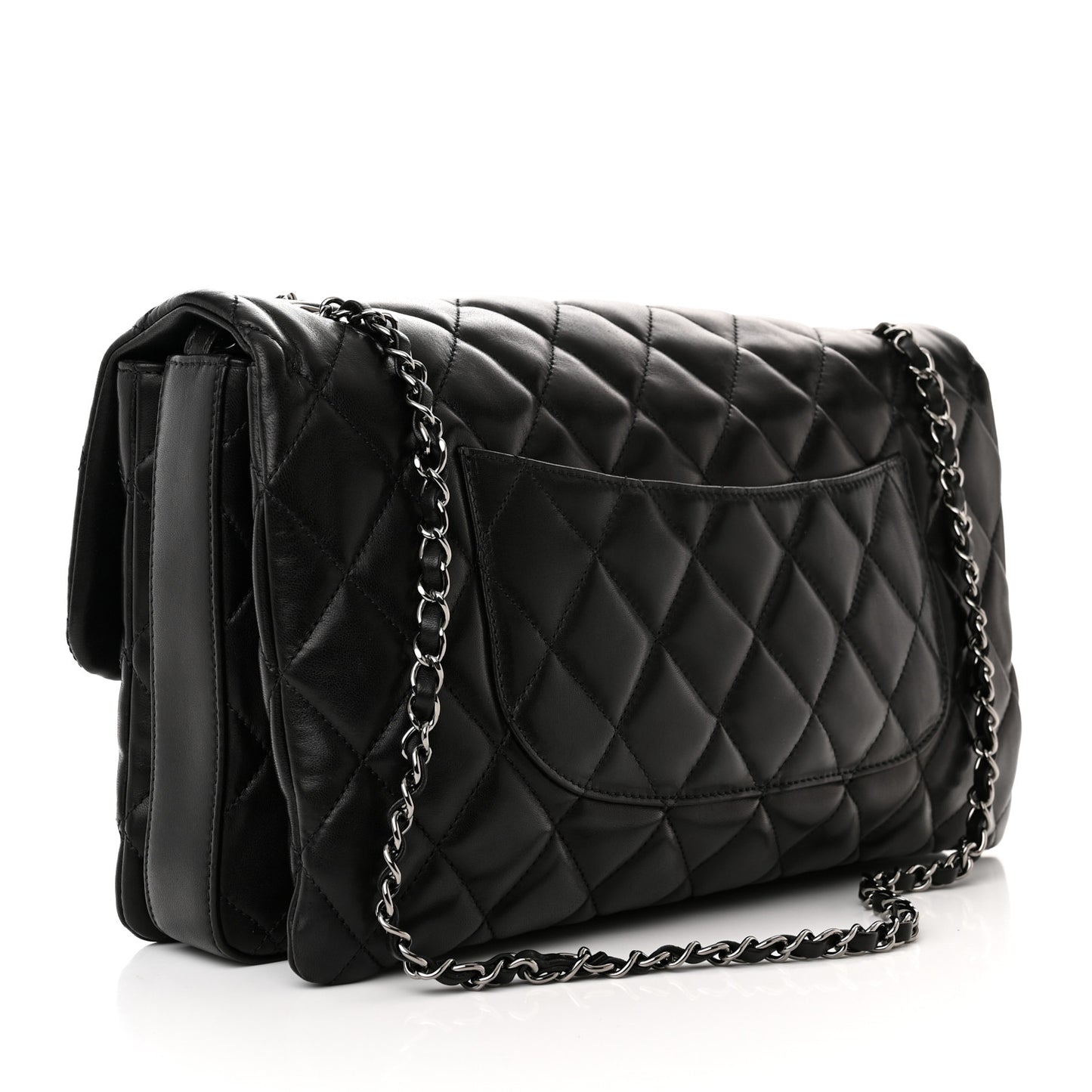 Lambskin Quilted Maxi Chanel 3 Flap Black