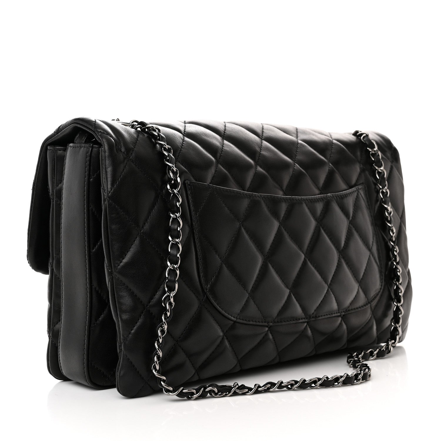 Chanel Lambskin Quilted Maxi Chanel 3 Flap Black 3 of 11