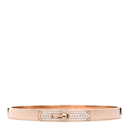 Hermes 18K Rose Gold Diamond PM Kelly Pave Bracelet SH 1 of 4