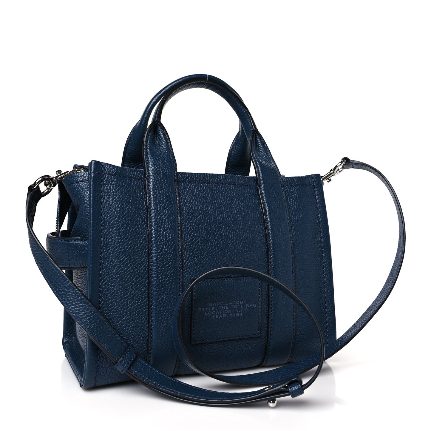 Grained Calfskin Small The Tote Bag Blue Sea