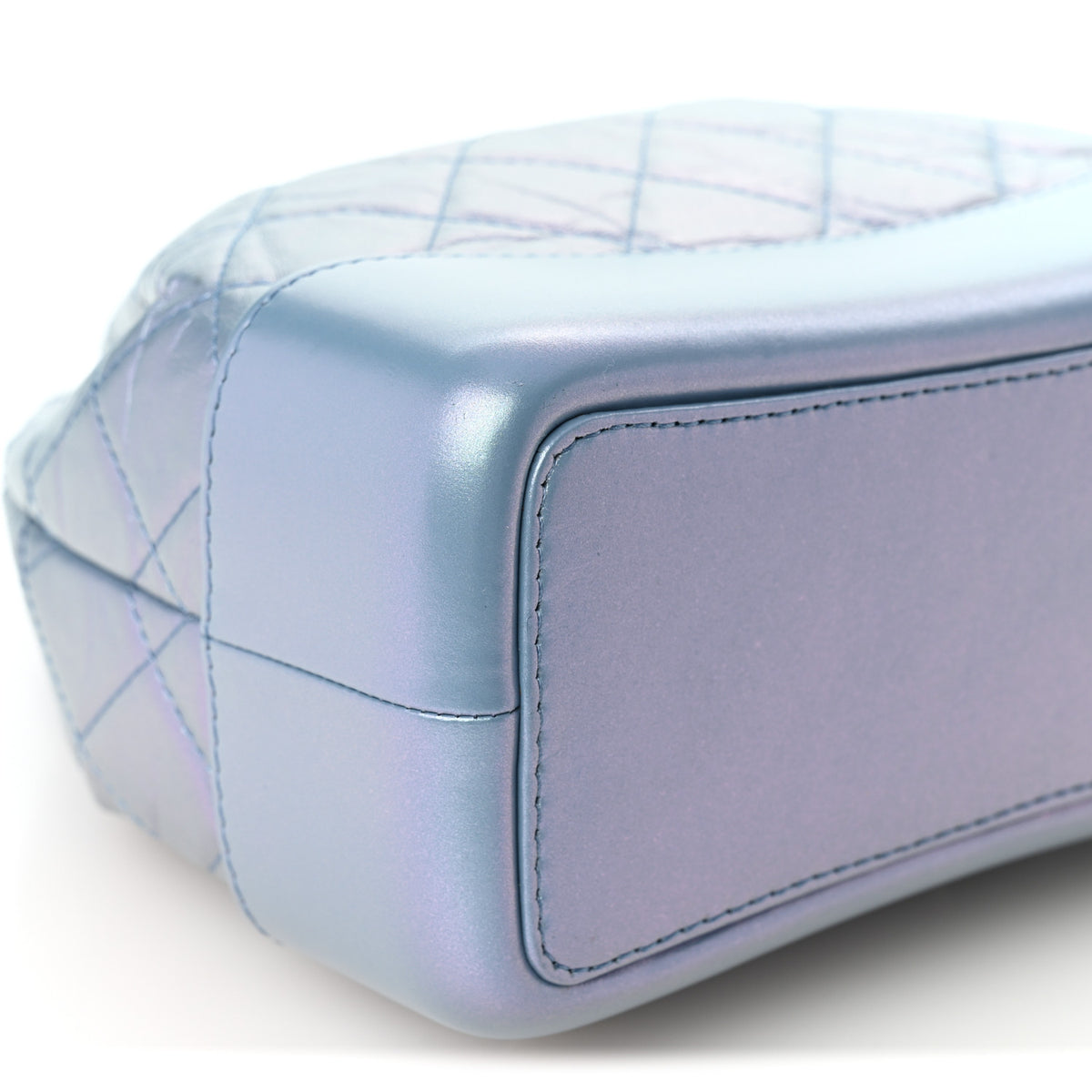 Iridescent Lambskin Calfskin Quilted Gabrielle Backpack Light Purple