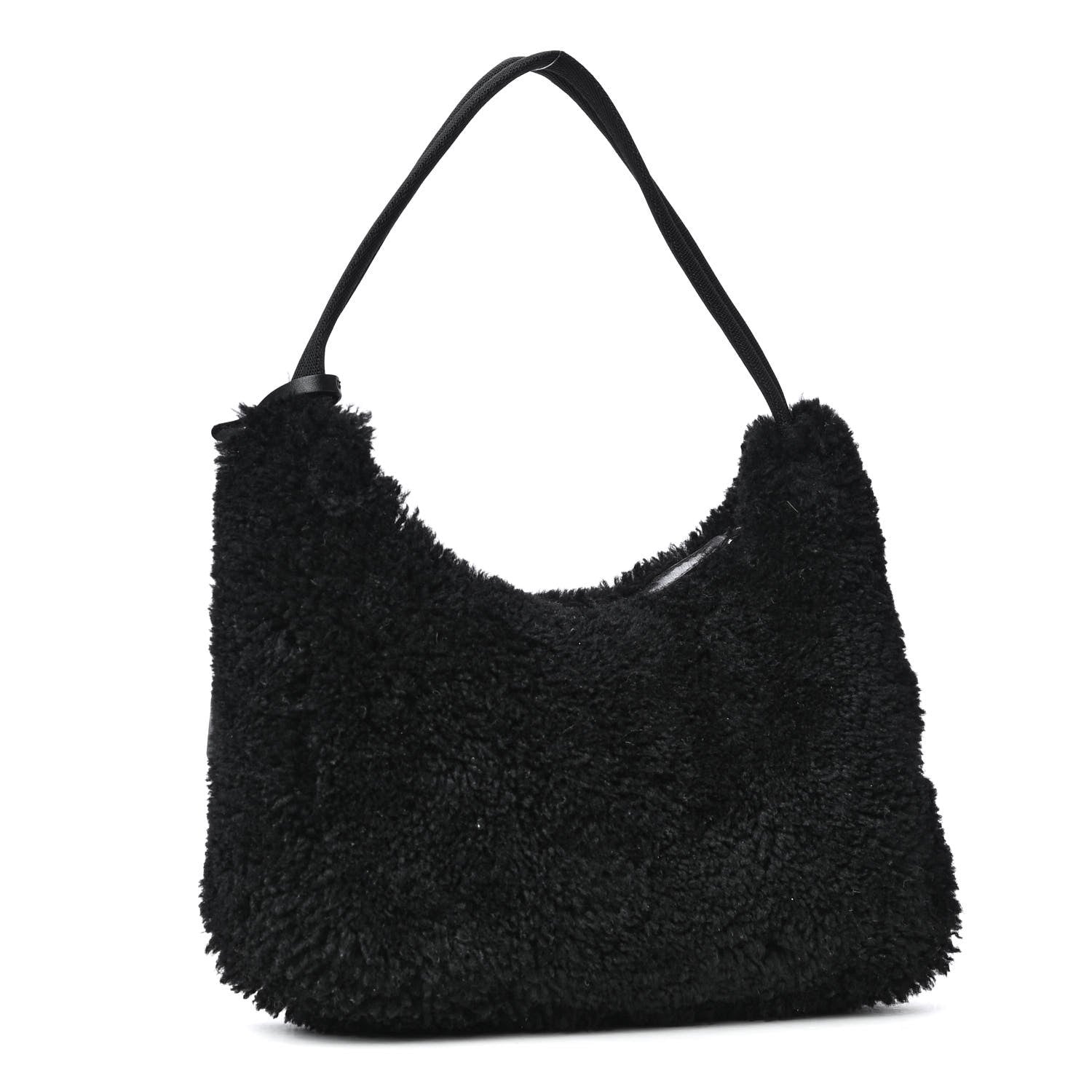 Prada Shearling Mini Re-Edition 2000 Bag Black 2 of 4