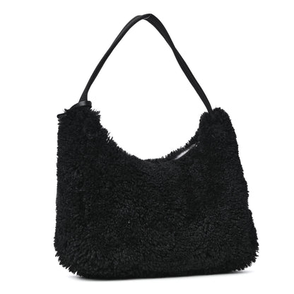 Prada Shearling Mini Re-Edition 2000 Bag Black 2 of 4