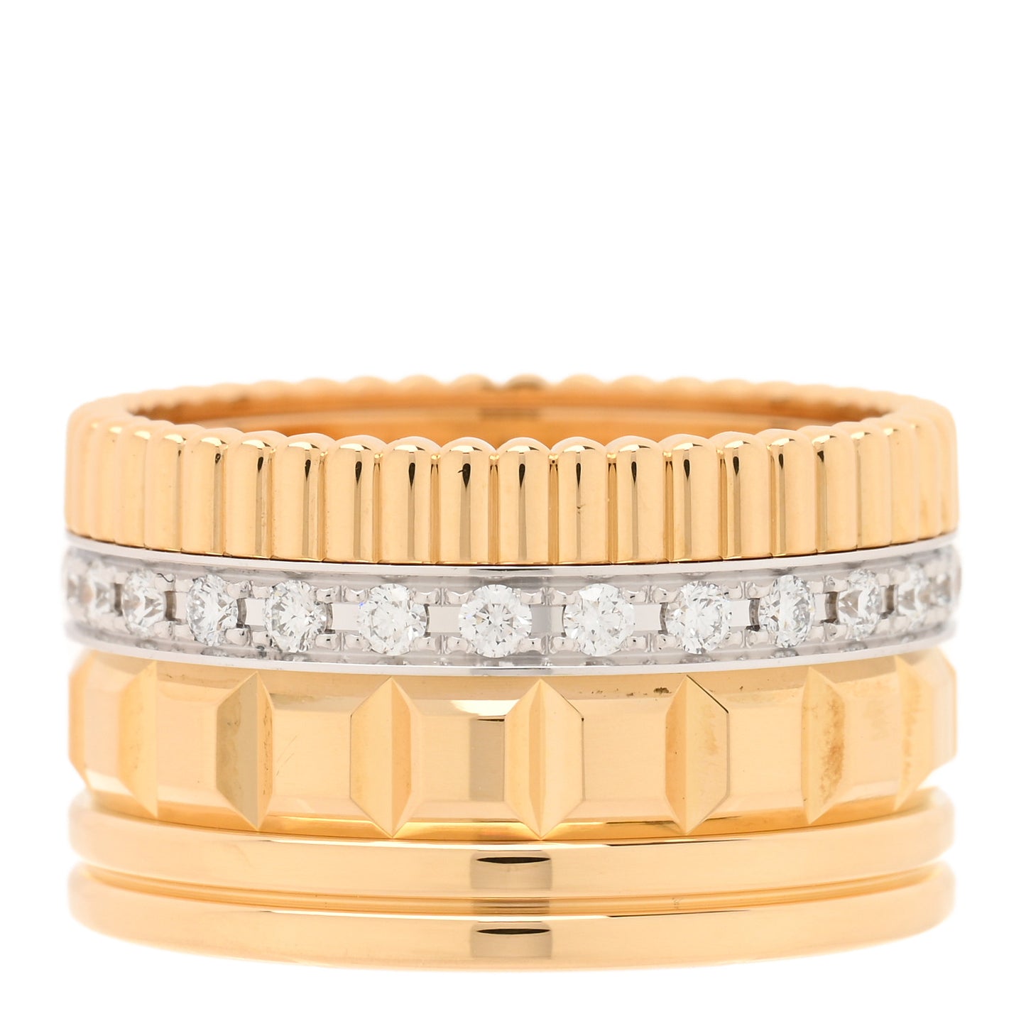 18K Yellow White Gold Diamond Quatre Radiant Edition Ring 57 8