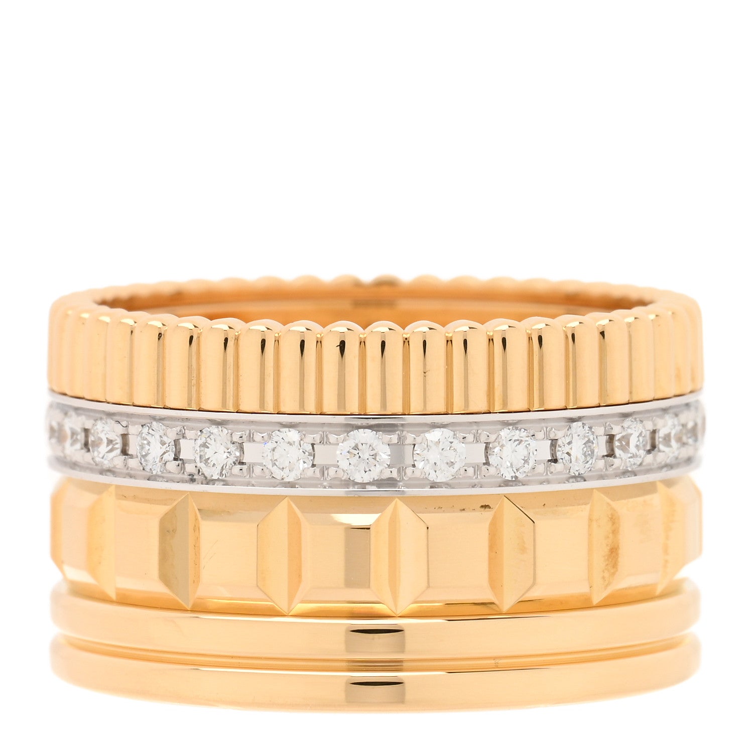 Boucheron 18K Yellow White Gold Diamond Quatre Radiant Edition Ring 57 8 1 of 5