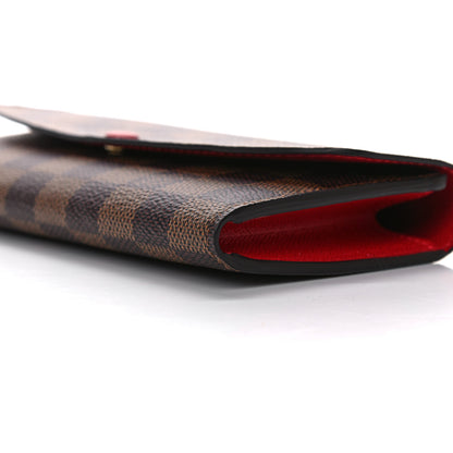 Louis Vuitton Damier Ebene Emilie Wallet Red 9 of 11